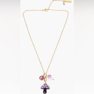 Kurt Geiger Purple Mushroom Charm Pendant Necklace